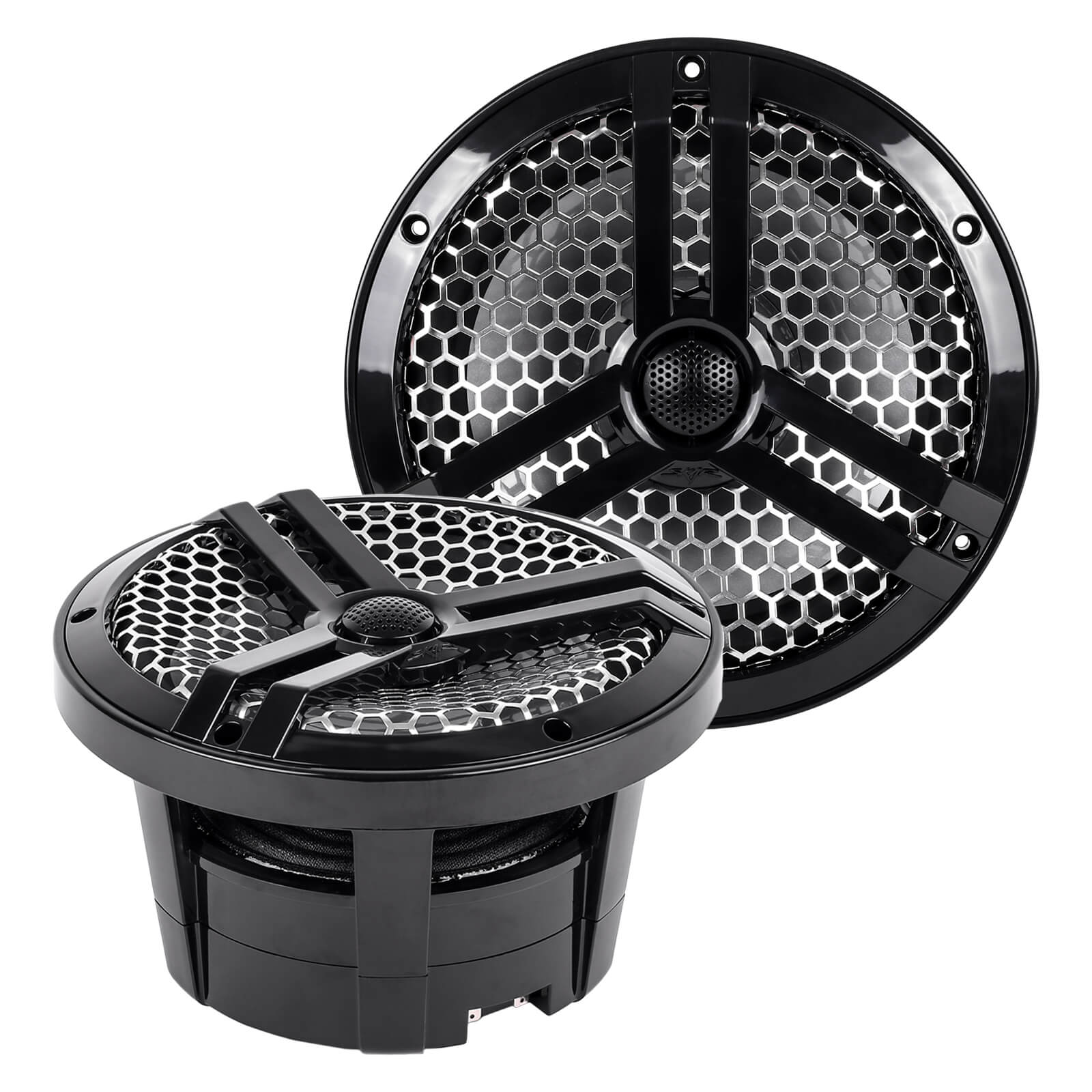 Skar Audio SK8MB 8" 2-Way Marine Full Range 500 Watt Coaxial Speakers, Pair (Black) - Main Image