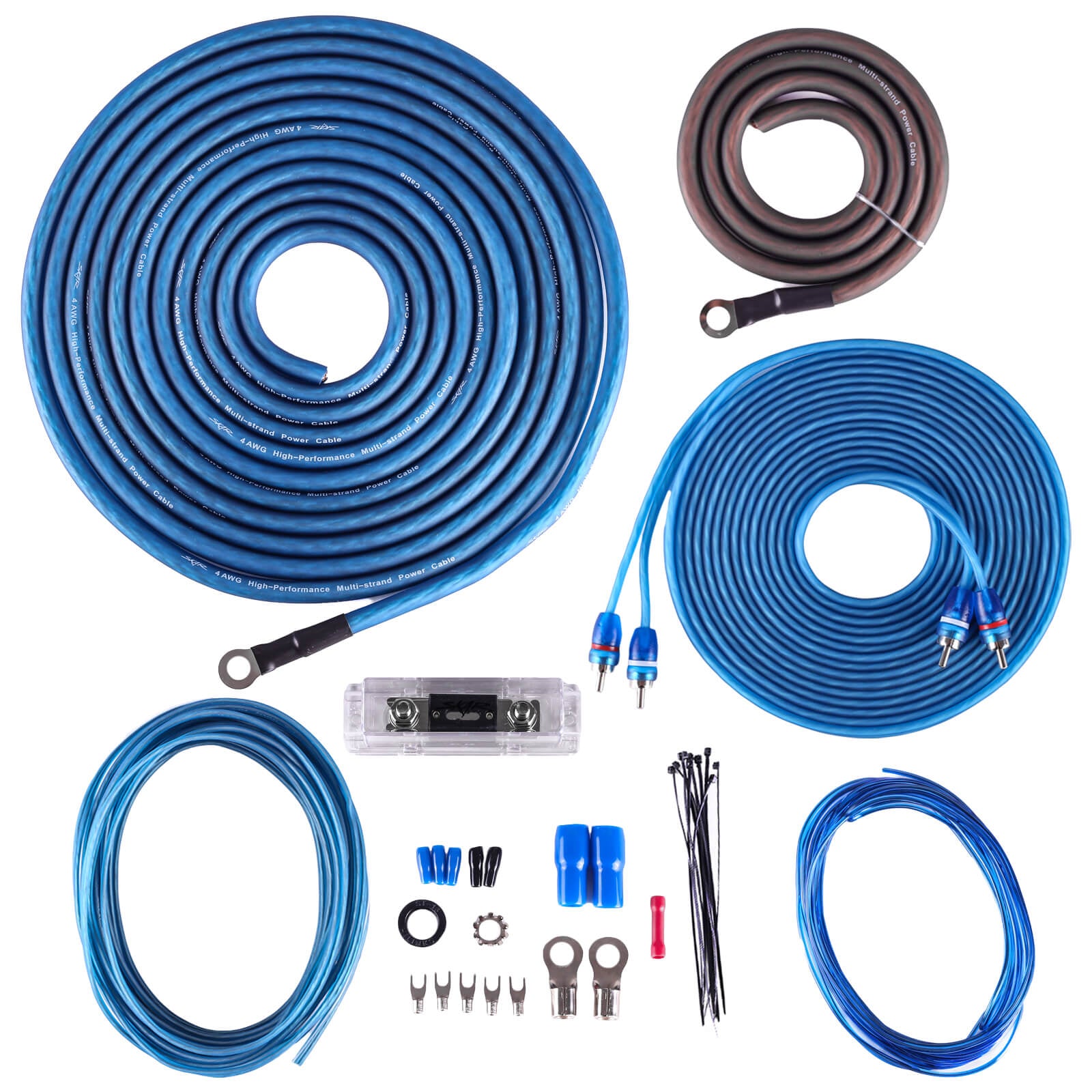 Skar Audio SKAR4ANL-CCA 4 Gauge CCA 1,200 Watt Complete Amplifier Installation Wiring Kit - Main Image